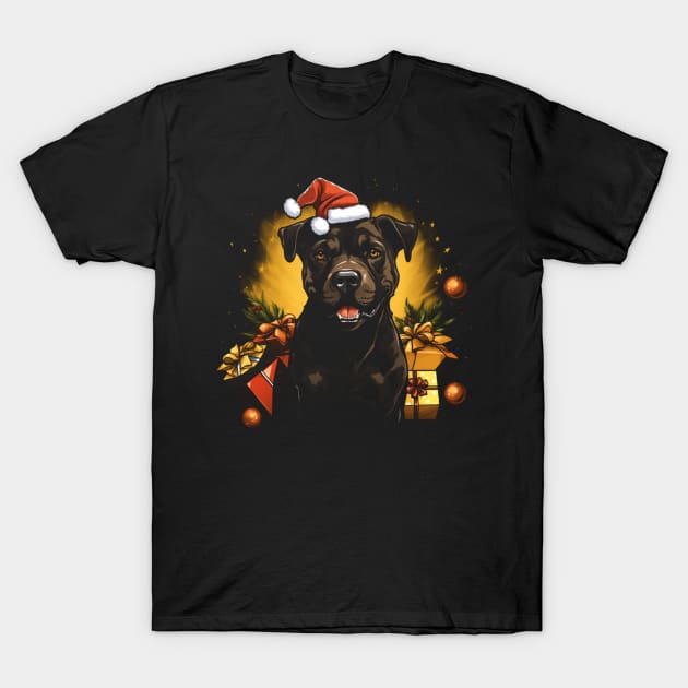 Christmas pitbull T-Shirt by Rocket Girls 